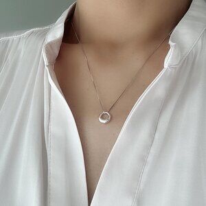 Donut Shaped Pendant Necklaces With Sterling Silver Chain